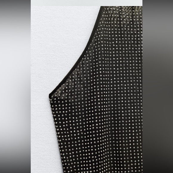 Zara Black Rhinstone tulle halter top - Picture 4 of 9